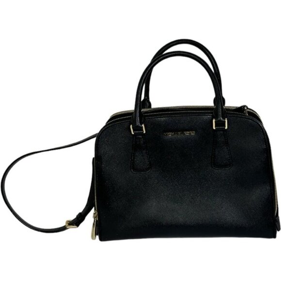 Michael Kors Reese Patent Saffiano Leather Bag Purse Black 30T4GEES3A Handbag - Picture 15 of 15